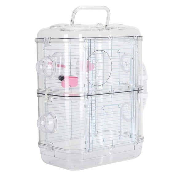 Suodoka Luxury Double‑Layer Hamster Cage with Tunnel, Water Bottle, Running Wheels & Hidden Handle – Secure, Hygienic, Interactive