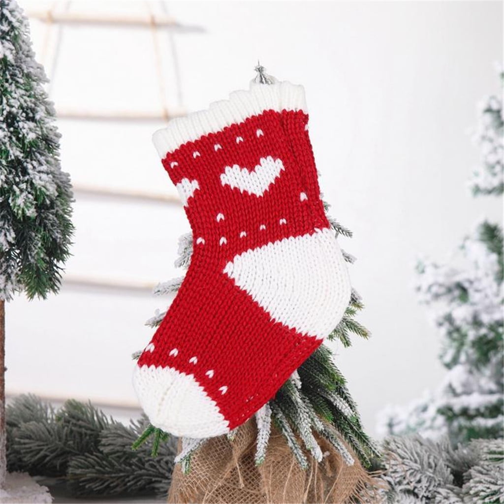 Vikakiooze 2022 Christmas Ornaments Knitted Christmas Socks Snowflake