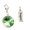 Peridot Green/August, variant on July Austrian Crystal Birth Month Charm Set - Nickel-Free Charms with Birthstone-Colored Crystals & Engraved Month Tags, 12 Pack