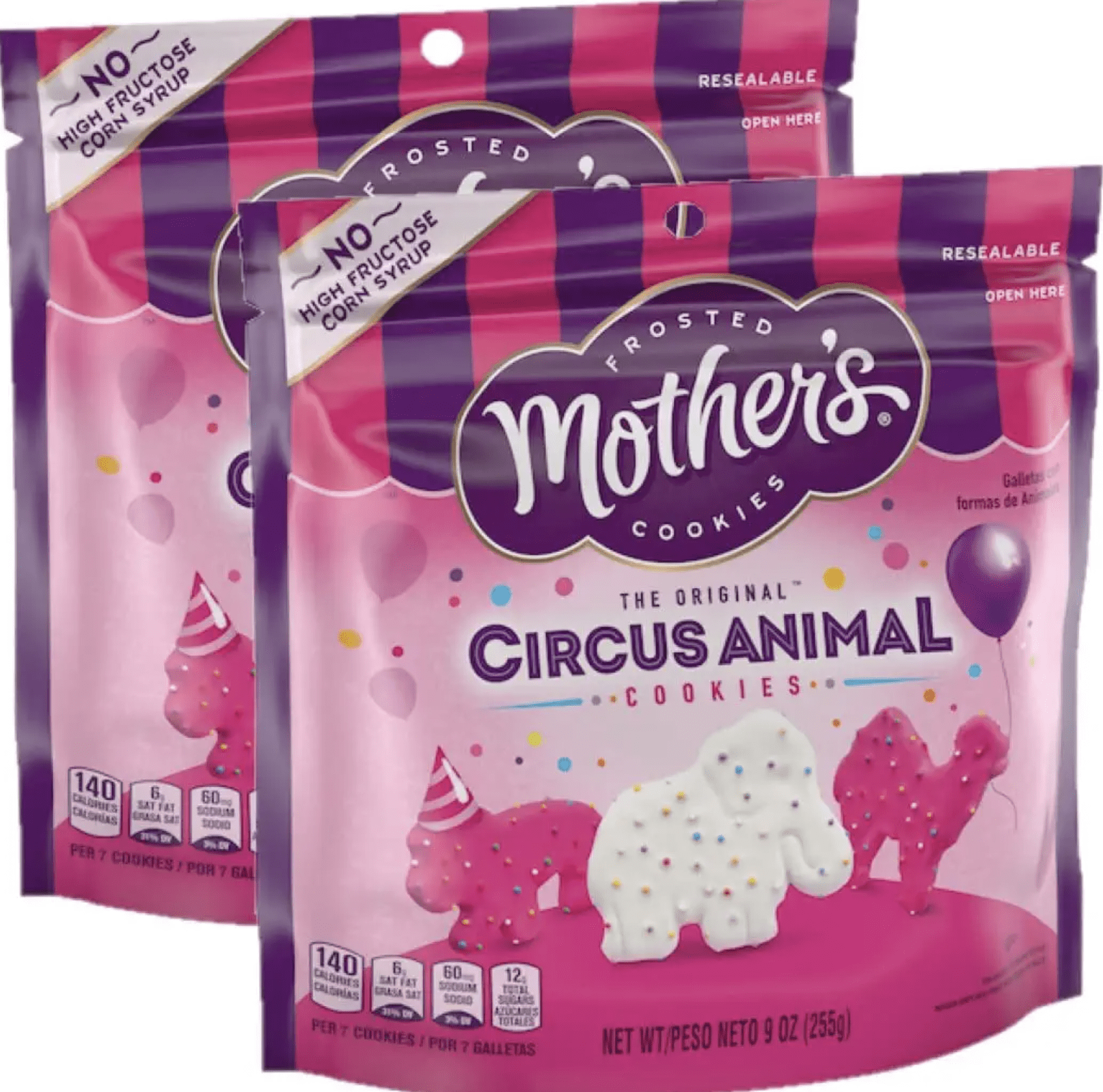 Frosted Circus Animal Cookies by Mother's 9 Ounces Pack of 2