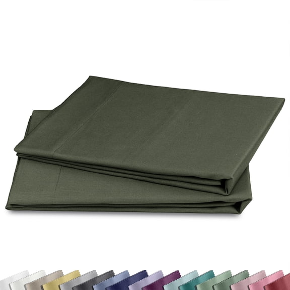 California Design Den King Pillow Cases Set of 2 - 100% Cotton King Pillow Cases, Soft Sateen, Fits King Pillows - Forest Green