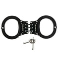 thumbnail image 2 of Handcuffs POLICE, resistentes, con bisagras de doble cierre, acero negro, 2 of 7