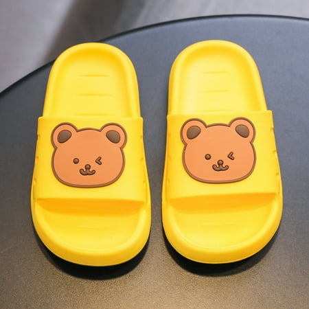 

Cathalem Fuzzy Slipper Girl Fashion Summer Cartoon Indoor Slippers Boys And Girls Thick Bottom Home Girl Slippers Size 11 Yellow 11 Years