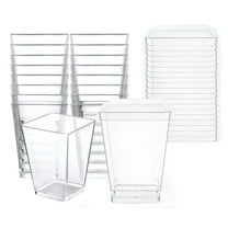 ACDANC 150ml 20 Pcs Plastic Dessert Cups with Lids,Banana Pudding Cups with Lids Mini Dessert Shooters for Party Individual Yogurt Parfait Jello Fruit Trifle