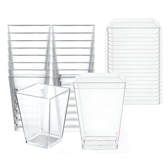 ACDANC 150ml 20 Pcs Plastic Dessert Cups with Lids,Banana Pudding Cups with Lids Mini Dessert Shooters for Party Individual Yogurt Parfait Jello Fruit Trifle