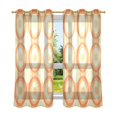 thumbnail image 6 of Yayeee Window Curtains Light Filtering 63"x52" Grommet Panel Pair Home Living Room Decor, Orange Circle, 6 of 7