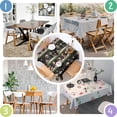 thumbnail image 4 of Black Christmas Santa Pattern Square Tablecloth,Waterproof Square Table Cover,Wipeable Spillproof Washable Table Cover for Home Kitchen Party Decor 42"X42"(107x107cm), 4 of 6