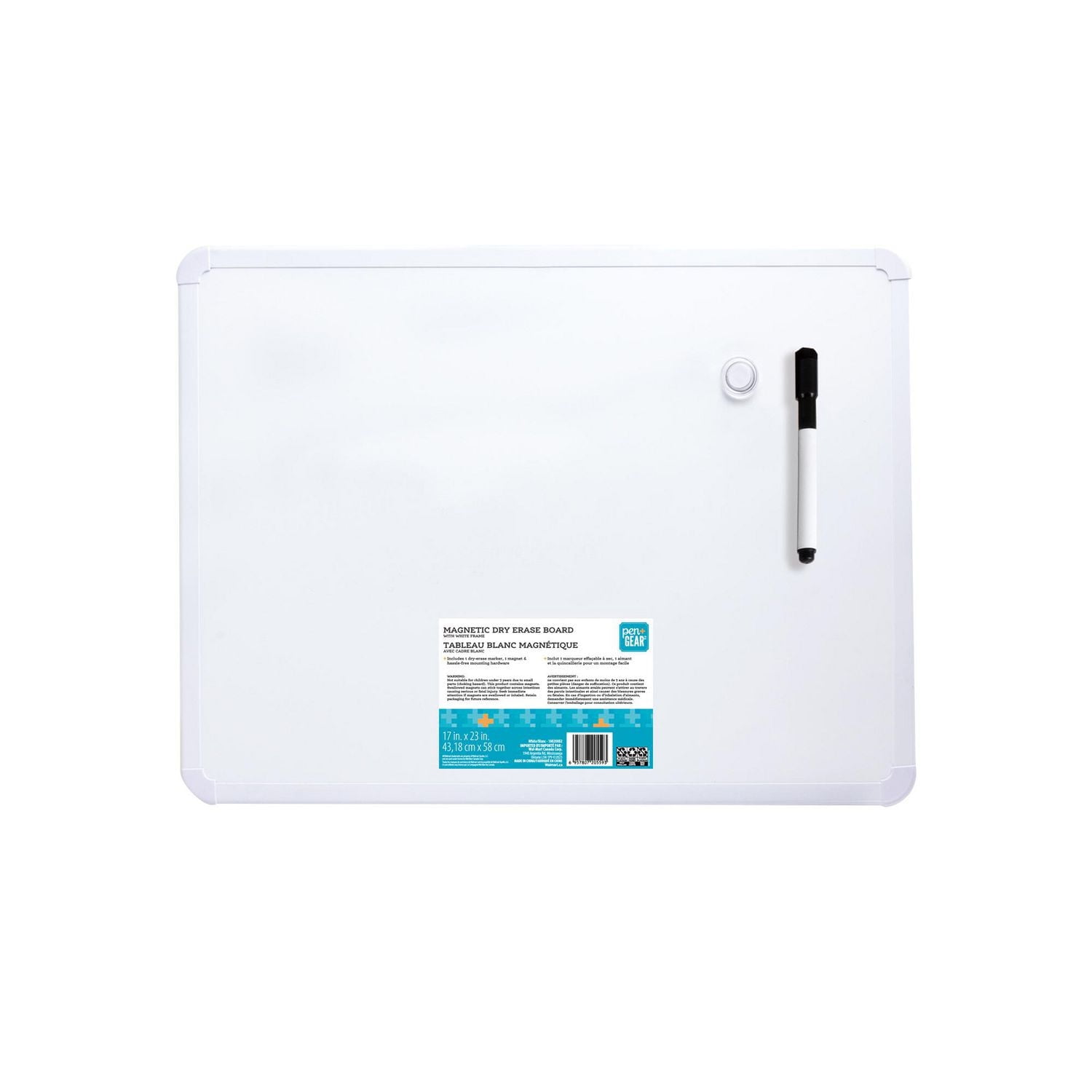PG 17X23 MAGNETIC DRY ERASE BOARD WITH WHITE FRAME, PG 17X23 WD DE BRD