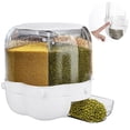 thumbnail image 1 of Conteneur de Stockage de Riz et de Grains, Distributeur Alimentaire Rotatif à 360° avec Couvercle Scellé, Sortie en un Clic, Boîte de Stockage Résistante à l'Humidité pour Riz, Grains, Petits Haricots, 1 of 5