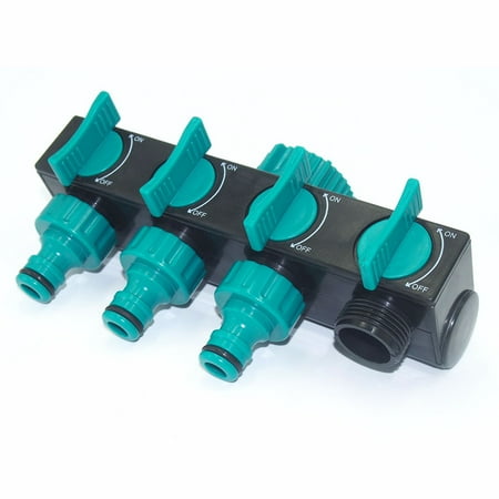 3/4 Inchs Water - 4 Way Tap 3/4 inch Garden Hose Pipe Splitter Plastic Drip Irrigation Water Connector Agricultural Faucet Valve Splitter