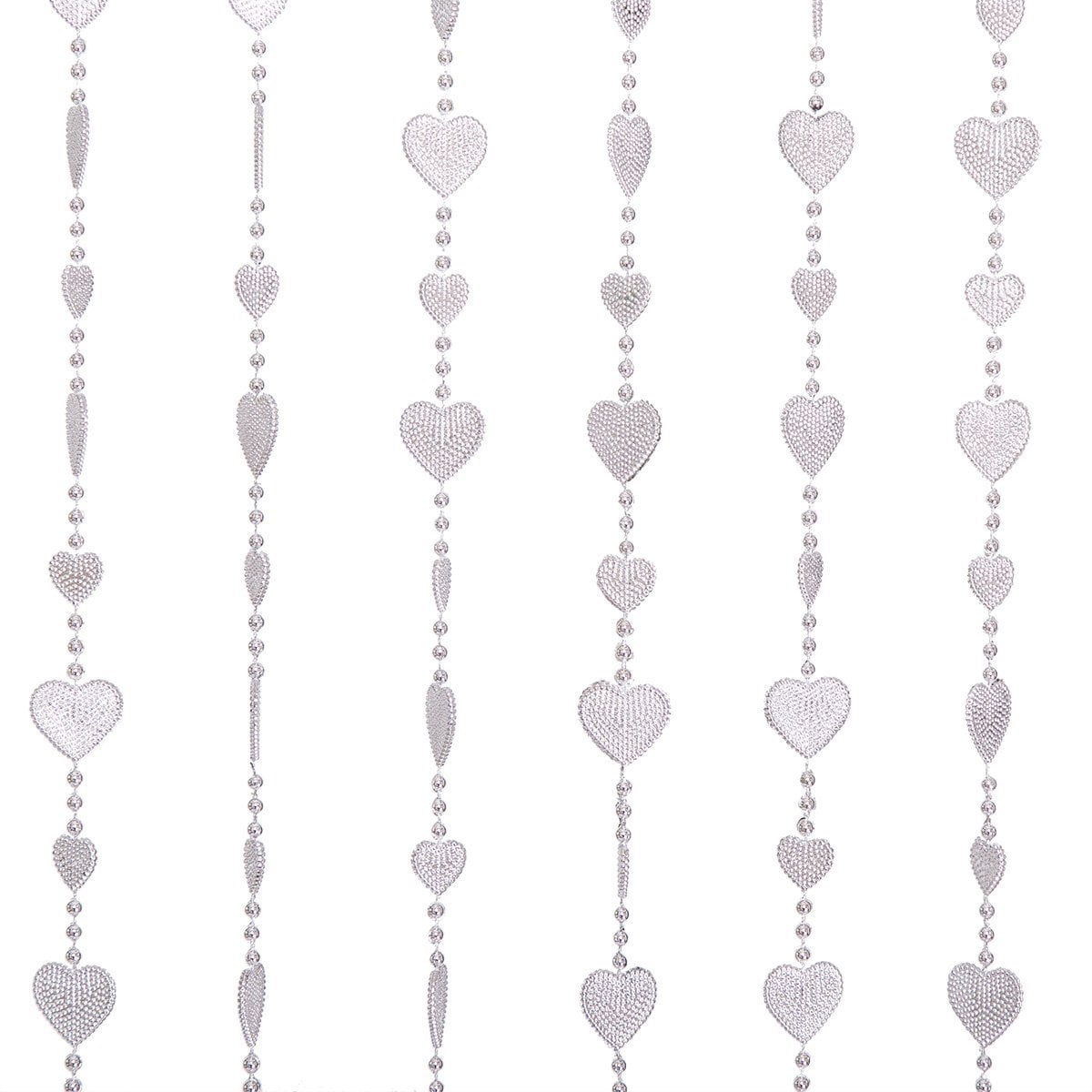 Beautiful Home Decor Acrylic Beaded Curtain - Silver Heart