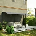 thumbnail image 2 of YYAo Pergola Shade Shelter, Outdoor Gazebo,10' x 16' Wall-Mounted Outdoor Pergola Canopy, Metal Patio Canopy with Drainage Holes, Dark Gray, 2 of 12