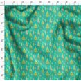 thumbnail image 4 of Soimoi Green polyester Crepe Fabric Text & Christmas Tree Print Fabric by the Yard 52 Inch Wide, 4 of 5