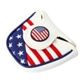 thumbnail image 3 of EeaseCA Couvre-Chef en Cuir PU Style Drapeau USA Demi-Rond pour Club, 3 of 7