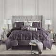 thumbnail image 2 of 7 Piece Tufted Comforter Set Plum Queen, 2 of 13