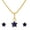 Blue, variant on Efulgenz Gold Plated Red Star Cubic Zirconia Mangalsutra Pendant Necklace and Earrings Jewelry Set for Women