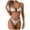 White, variant on Linfrsh Women's High Waisted Bikini Sets Drawstring Tummy Control Swimsuits Crisscross Bathing Suit Blue,L