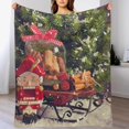 thumbnail image 2 of Christmas Soldier Nutcracker Tree Blanket Fleece Cozy Warm Merry Xmas Lightweight Throw Blanket for Couch Sofa Bed for Adults Kids Boys Teens Gift 50"x60", 2 of 6