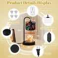 thumbnail image 6 of Candle Warmer Lamp with Timer Dimmer Vibrant Stained Glass Window Butterflies Flowers Candle Lamp Warmer for Jar Candle with 4 Bulbs Gifts for Women House Warming Gifts, 6 of 8
