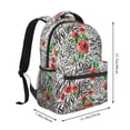 thumbnail image 2 of Fotbe Roses Mixed Zebra 1 Pattern Casual Backpack for School, Travel, and Outdoor Activities - Durable, Lightweight, and Comfortable, 2 of 5