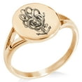 thumbnail image 1 of Stainless Steel Nautical Octopus Anchor Minimalist Oval Top Polished Statement Signet Ring, 1 of 1
