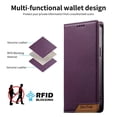 thumbnail image 2 of Funda Tipo Cartera de Cuero Sintético para Samsung Galaxy S9 Plus Bloqueo RFID, con Ranuras para Tarjetas y Bolsillo para Efectivo, Cierre Magnético Fuerte Morado, 2 of 6