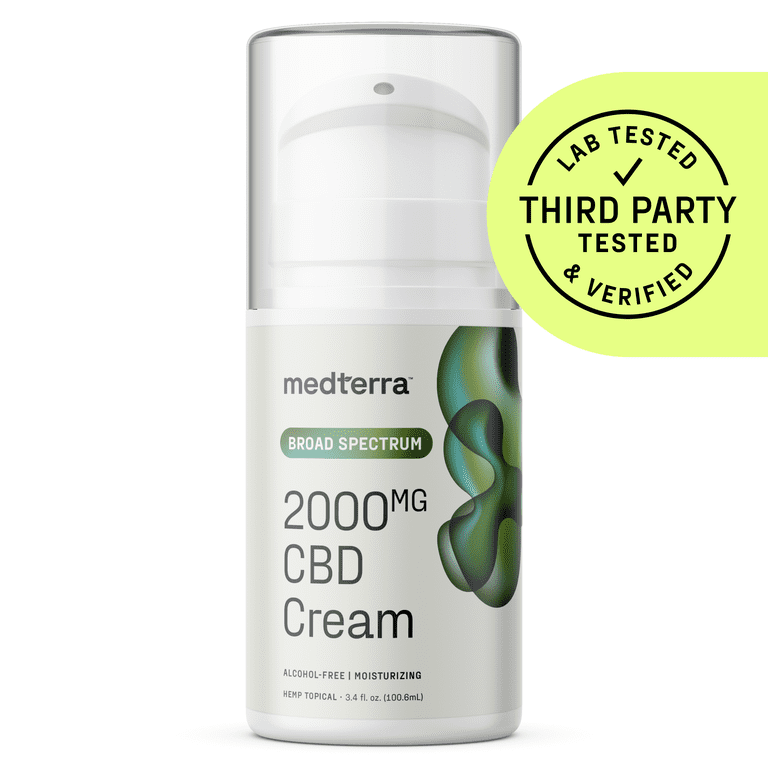 2 pack) Medterra CBD Broad Spectrum 2000mg CBD Cream, 3.4 fl oz