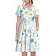 thumbnail image 1 of Disketp Gold Stars Blue Dots Pattern para Vestido de Manga Corta para Mujeres, Vestidos de Verano para Mujeres, Casual y Holgado para la Playa, 1 of 6