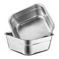 thumbnail image 2 of Vestitly Colander Bowl Set Square Filter and Set Stainless 22cm Multifunctional Kitchen Basket with Holes for Efficient Cleaning Preparation,Silver,8.19*8.19*3.35 inch, 2 of 6