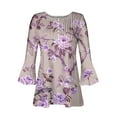 thumbnail image 5 of Riecok Tencole 3/4 Sleeve Shirts for Women Summer Blouse Loose Printed Daily Outdoor and Home Dating V-Neck 3/4 Sleeve Comfortable Fashion Purple S, 5 of 5