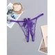 thumbnail image 3 of 4 tangas sexys con lazo decorativo, tirantes finos sin entrepierna, estampado floral de rosas, lencería íntima para mujer., 3 of 5