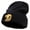 Black, variant on Gold Lion Embroidered Big Size Cuff Long Beanie - Black XL-3XL