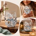 thumbnail image 5 of 1pc Christmas Stemless Wine Glass, Christmas Drinking Glasses for 3D Embossed Decorative Cup, Hand Painted Raised Clear Glass Cup for Holiday Home Party Decor, 5 of 6