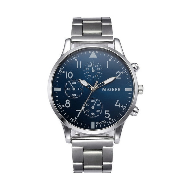 Man crystal stainless deals steel analog quartz watch