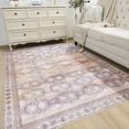 thumbnail image 2 of Wondo Floral Washable Rugs, 5x8 Area Rug for Living Room, Soft Large Boho Bedroom Rug, Botanical Non Slip Ultra Thin Floor Carpet for Dining Room Nursery Office, Light Yellow, 2 of 8