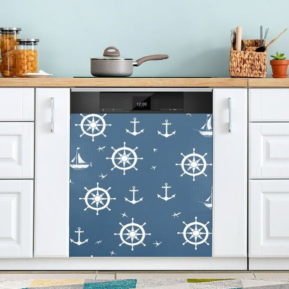 Anchors and Rudders Dishwasher Magnet Cover Magnetic Fridge Door Cover Home Kitchen Decor 23"x 26"