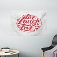 thumbnail image 1 of Live Laugh Love Decor Tapestry, Retro Calligraphy Old Fashioned Stamp Design Red Hearts and Stars, Wall Hanging for Bedroom Living Room Dorm Decor, 60W X 40L Inches, Coconut Red, by Ambesonne, 1 of 2