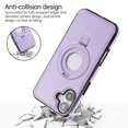 thumbnail image 2 of ELEHOLD Case for iPhone 16, Shockproof Magnetic Leather Phone Case with Invisible Stand for Men Women,Purple, 2 of 9