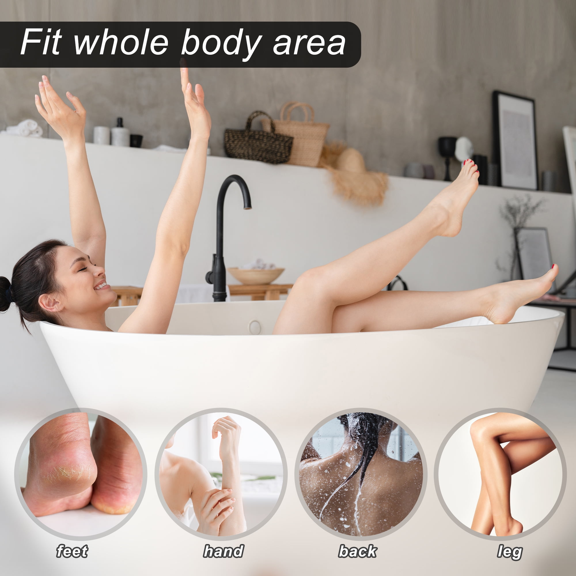 Unique Bargains Exfoliating Back Scrubber for Shower Yellow