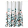 thumbnail image 5 of Blue and Coral Zuri Flora Shower Curtain-Fabric Watercolor Floral Print Design, x 72, 72" x 72", 5 of 5