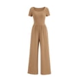 thumbnail image 1 of Mono PRETTYGARDEN de pierna ancha color camel M, 1 of 8