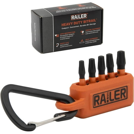 

Railer Double Square Screwdriver Bit Set - Premium S2 Steel 1 Inch Impact Driver 5-Piece Trailer Bit Set With A Tool Storage Bit Holder & Carabiner