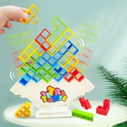 WOWNOVA 32Pcs Stacking Building Balance Block Game STEM Toys for Kids & Family, Balancing Blocks Board Games Stacking Fun Toy for Children, Adults, Party