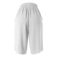thumbnail image 3 of Womens Premium Linen Blend Shorts Knee Length Comfy Ultra Soft Deep Pocket Detail Bermuda Short, 3 of 7