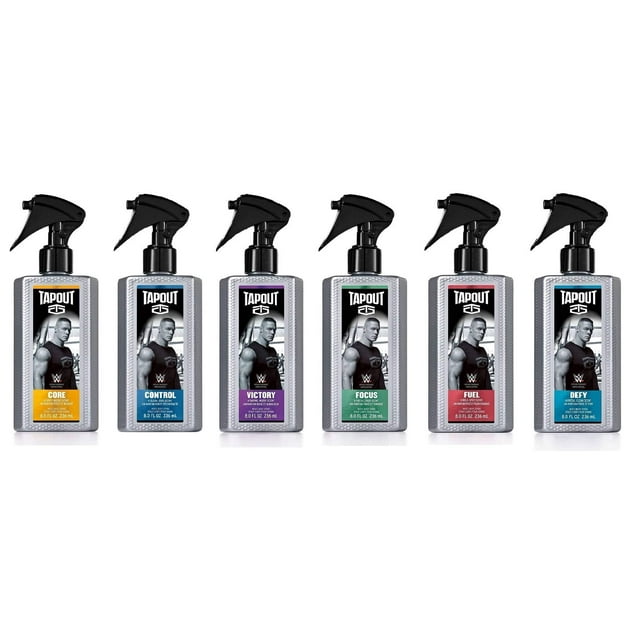 Set de perfume TAPOUT Body Spray para hombre, 236 ml, paquete de 6