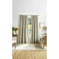 Martha Stewart Bedford Woven Plaid, 50"W x 84"L Backtab Lined Linen Indoor Curtain, Set of 2, Polyester, Adult