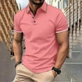 thumbnail image 2 of Polo Shirts for Men Summer Simple Solid Quarter Button Golf Tees Tops Business Casual Vacation Slim Fit Lapel T-Shirts, 2 of 7