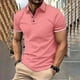 thumbnail image 2 of Camisa Hawaiana para Hombres Casual Delgado Cuello de Vuelta Color Sólido Manga Corta, Camiseta Blusa para el Verano, 2 of 7
