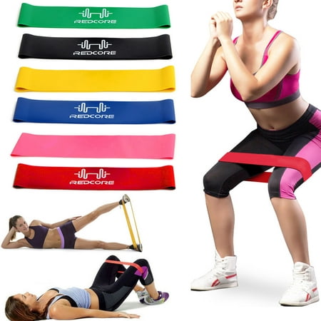 6 Pack - Resistance Loop Bands, Resistance Exercise Bands for Home Fitness, Stretching, Strength Training, Physical Therapy, Natural Latex Workout