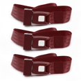 thumbnail image 1 of Chevy II 1962-1965 Standard 2 Point Burgundy Lap Bench Seat Belt Kit - 3 Belts, 1 of 1
